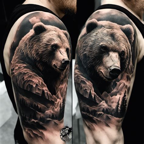 the bear tattoos|bear tattoo realism.